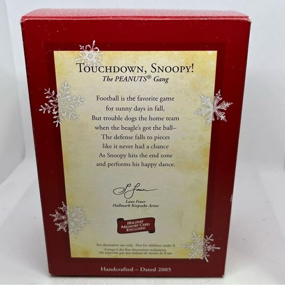 Hallmark‎ Keepsake Touchdown Snoopy Christmas Tree Ornament Peanuts Gang 2005 - Picture 3 of 6